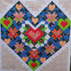 Heart Quilt Handmade Patchwork Quilt - 100% cotton - washable - eco-friendly - m