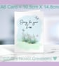 Bereavement Greetings Card, portrait card, A6 10.5cm x 14.8cm