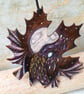 Wings across the moon. Pyrography dragon personalised decoration. - Image 3