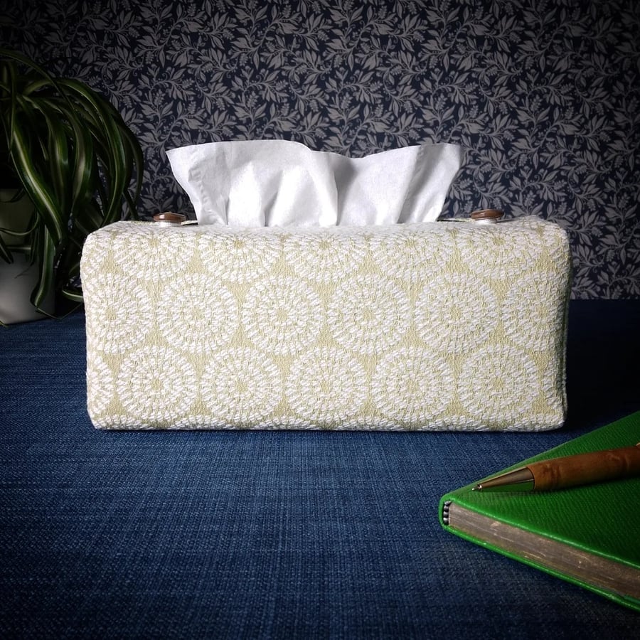 Rectangle Tissue Box Cover Retro Design on Light Yellow