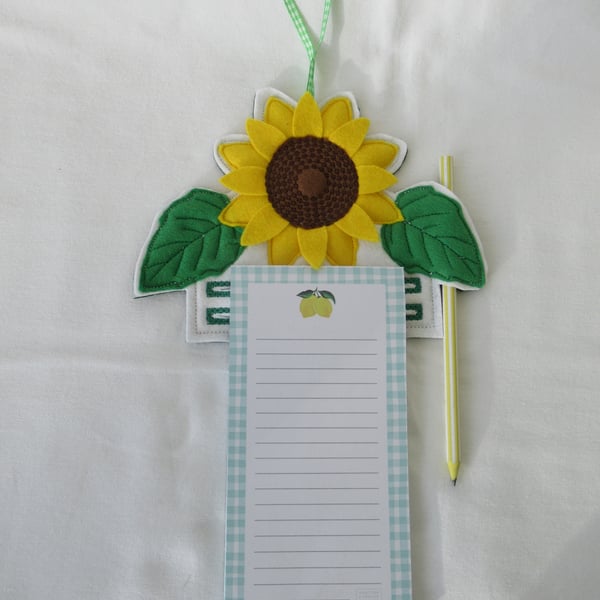 Sunflower themed Magnetic or Hanging Note Pad Holder