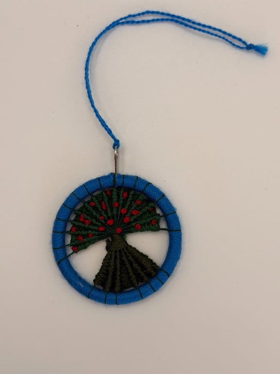 Handmade Tree of Life Hanging Decoration - Upcycled Dorset Button Ornament