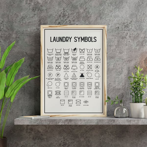 Laundry symbols utility room, kitchen print