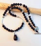 Blue Goldstone Necklace With Silver Stars - Handmade In Devon - Image 1
