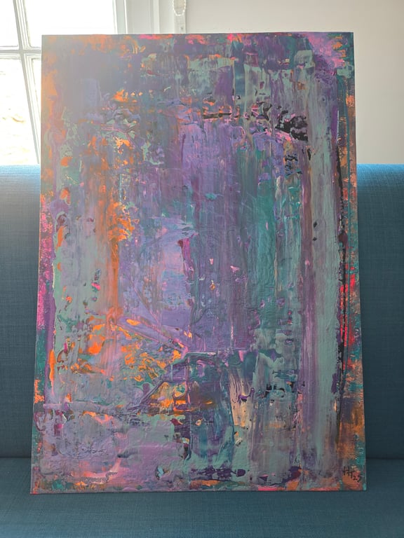 Aurora in ruin  - mixed media on A2 canvas board