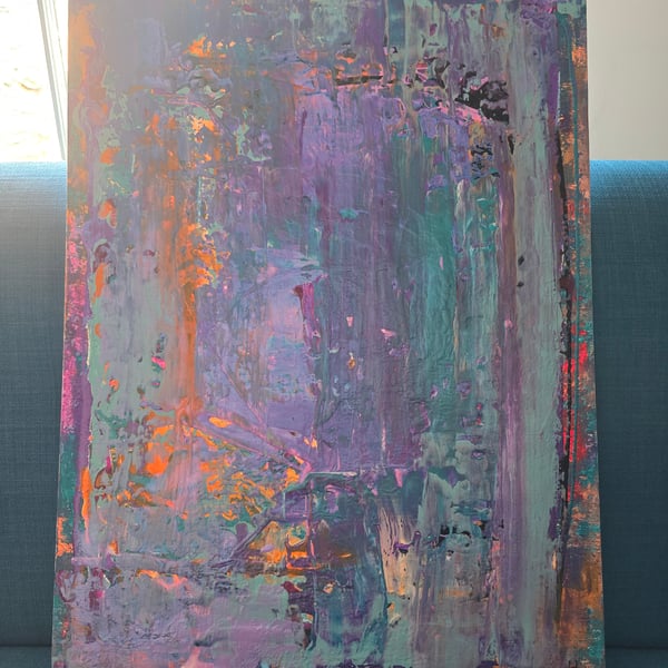 Aurora in ruin  - mixed media on A2 canvas board