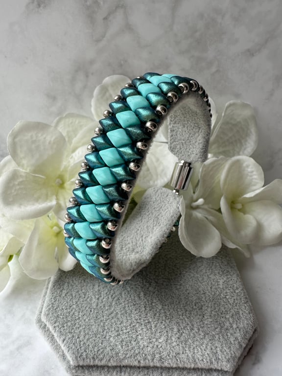 GemDuo Bracelet - Metallic Green & Mint