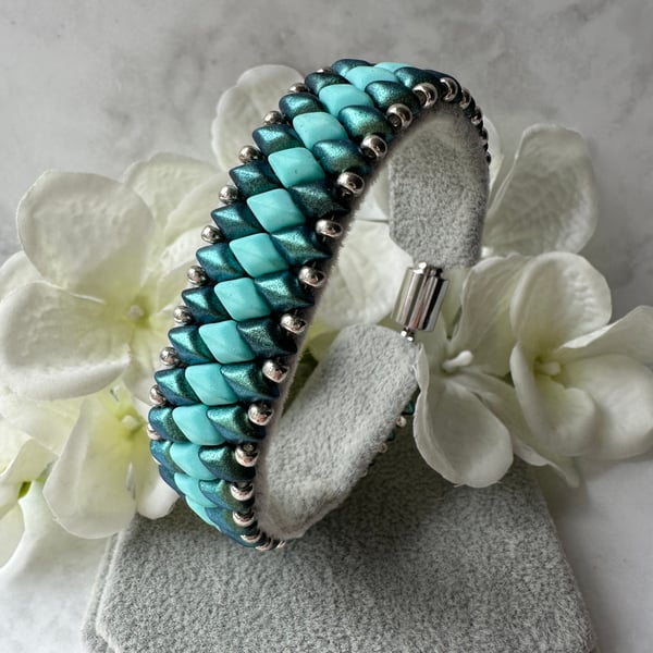 GemDuo Bracelet - Metallic Green & Mint