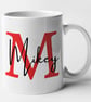 Personalised RED initial and name Mug - personalised gift present - Image 4