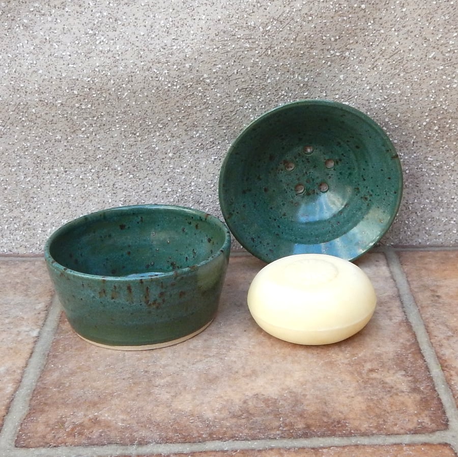 Soap dish or tea bag tidy hand thrown stoneware pottery soapdish