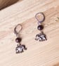 Little elephant earrings with jasper gemstones  - Cute boho jewelry - Image 5