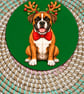 Christmas Boxer Dog Coaster – Festive Dog Lover Gift – Cute Boxer 