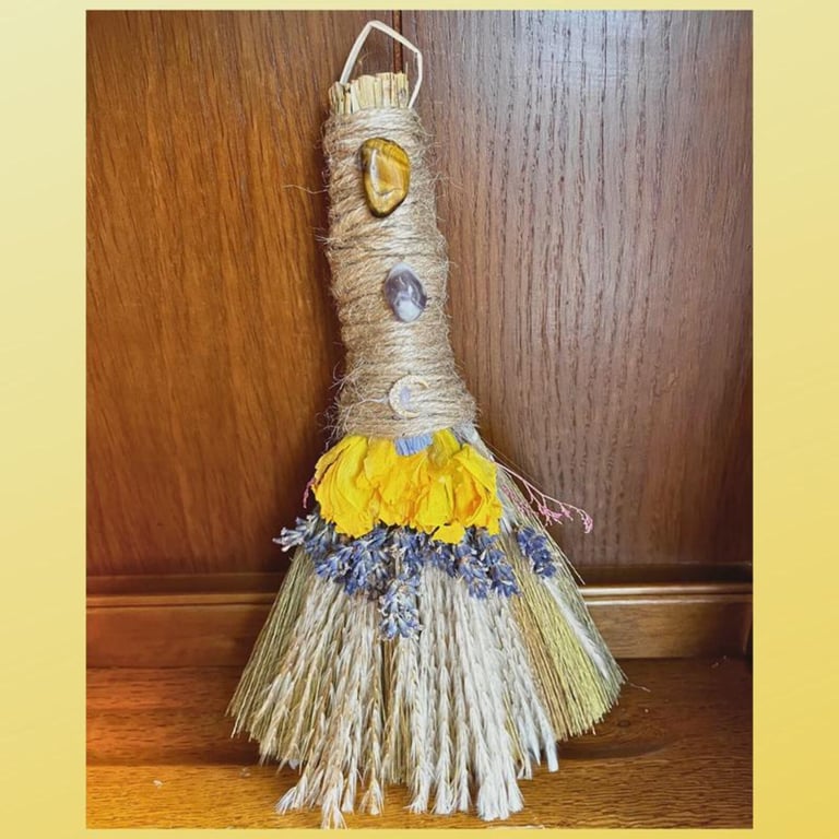 Altar Besom Broom Crystal Gemstone Wiccan Pagan Altar Decor Witch Witchy Gothic