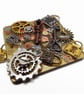 Handmade Fridge Magnet in Steampunk Style with Keys, Locks and Cogs - Image 6