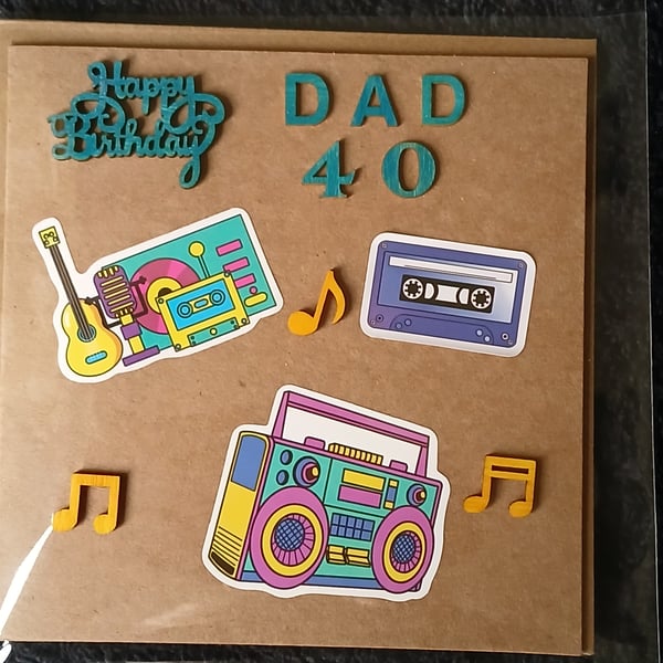 Dad 40 birthday card 