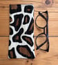 Giraffe Print Quilted Fabric Glasses Case 