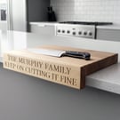 Personalised Oak Lipped Chopping Board – Countertop Saver
