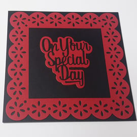 On Your Special Day Greeting Card - Black and Red