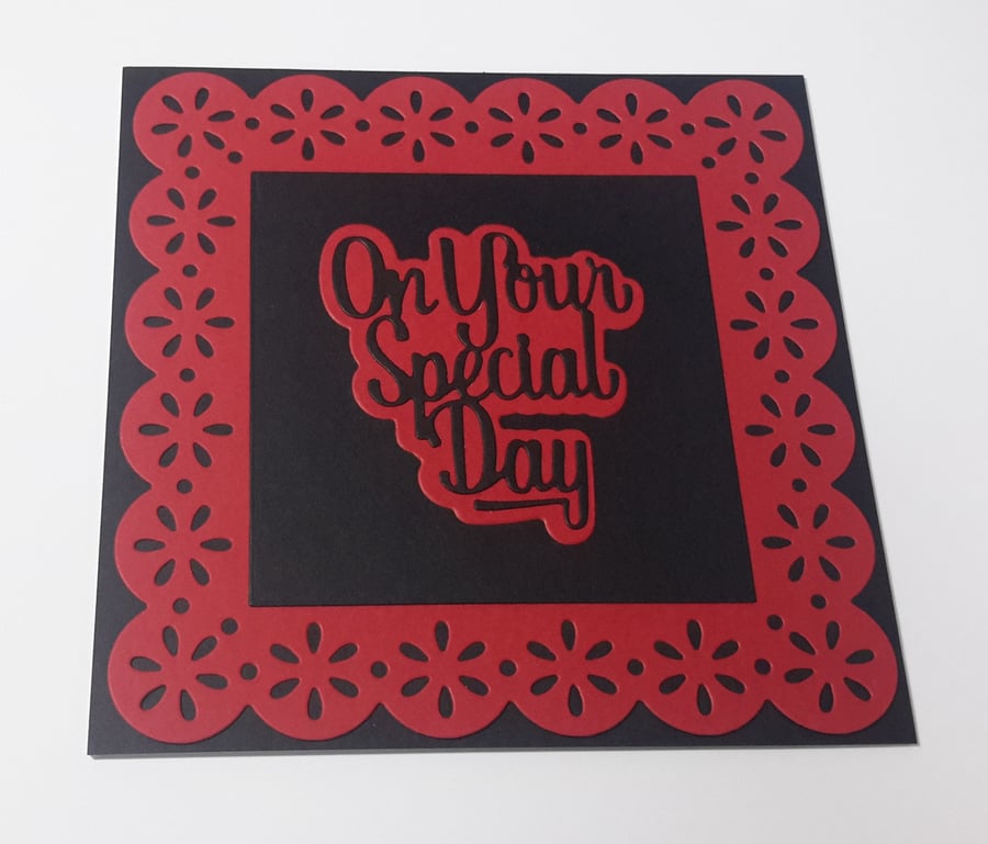 On Your Special Day Greeting Card - Black and Red