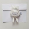 Small Pocket Lamb holding Note, I Miss You, Gift