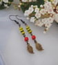 Leaf & chautreuse ruby earrings - Image 2