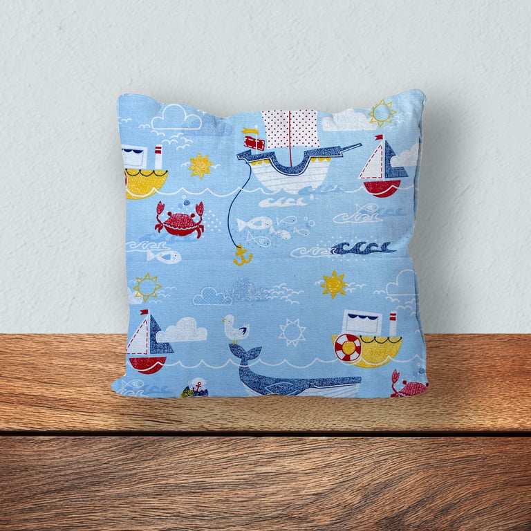 Children's Cushion, Nursery Mini Cushion, Handmade Cushion-Seaside Design-SMC71