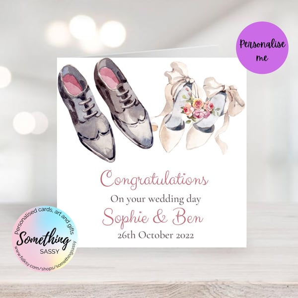 Personalised Wedding Day Card for the Happy Couple