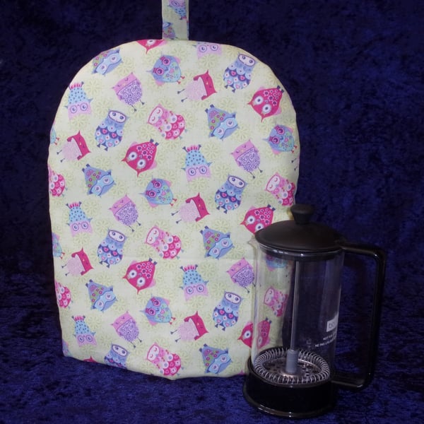 Coffee Pot cosy with Pink & Blue Owls