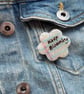 Keep Blooming - Polymer Clay Sparkly Pin Badge