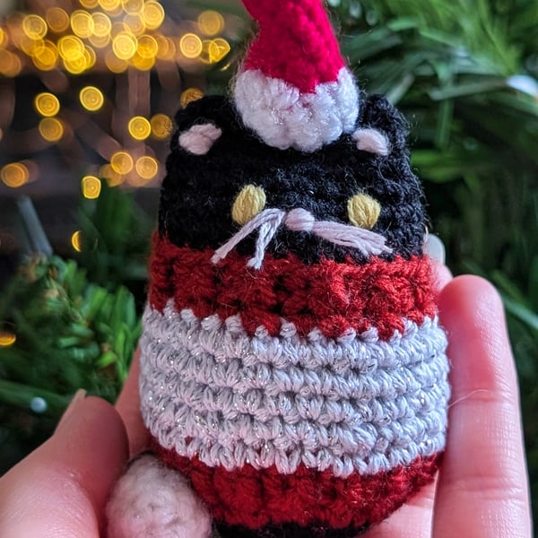 Tuxedo Cat Christmas Tree Decoration, Cat Christmas Gift, Cat Hanging Decoration