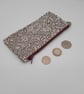 Coin purse  - white sand and taupe jacquard, plum lining zip fastening. Sale  - Image 2
