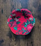 Handmade Floral Textile Bowl – Water-Resistant Red Fabric Trinket Dish