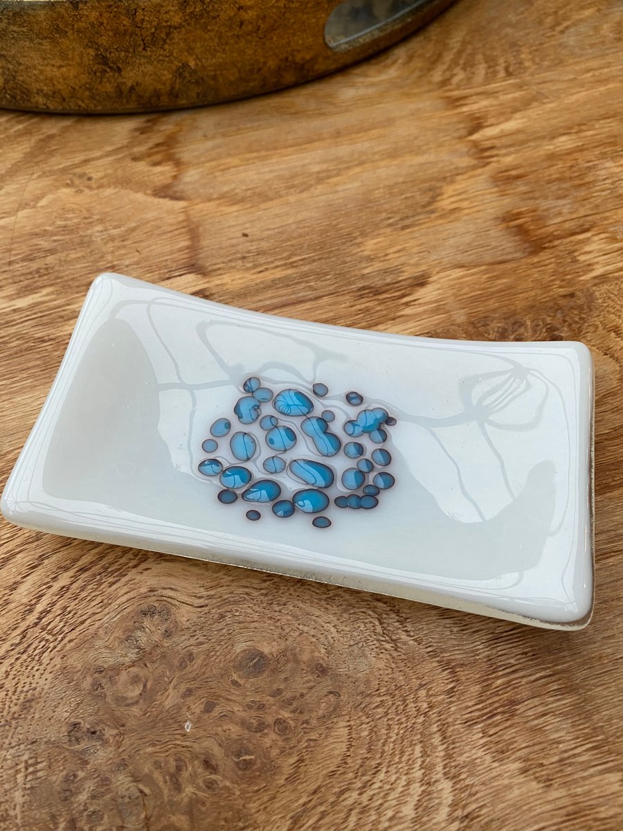 Fused reactive glass trinket dish