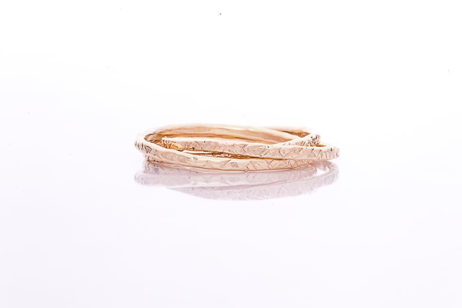 Handmade Gold Filled Trinity Triple Interlocking Rolling Ring 