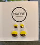 Ceramic button earrings - Lemon yellow - Image 2