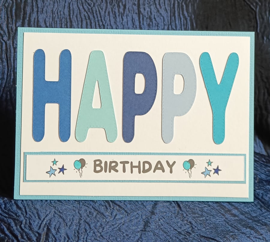 Birthday HAPPY - Blue