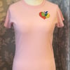 T shirt ladies pink love heart 