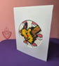 Pixel Pokémon cross stitched greetings card
