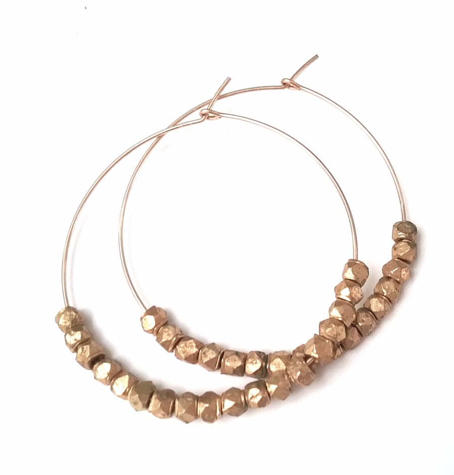 Gold Filled Beaded Hoops.....