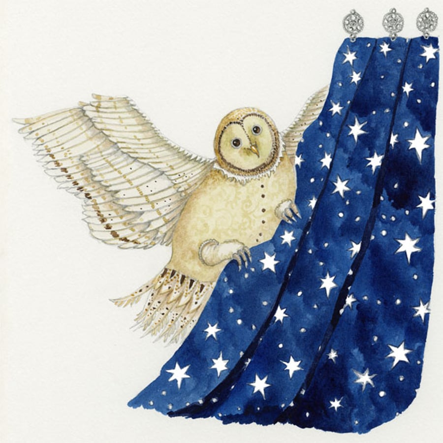 Night Owl A4 Giclee print of illustration of Barn Owl