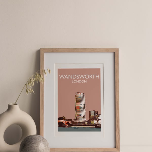 Wandsworth London Giclee Travel Print (unframed)