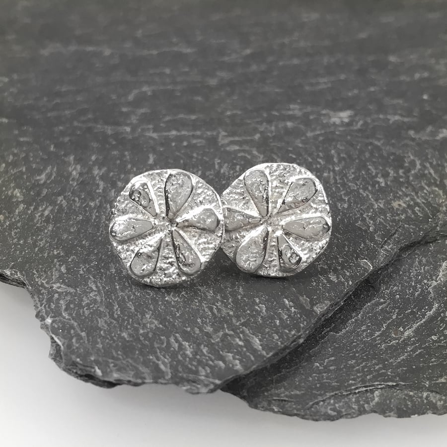 Sterling silver flower stud earrings Bloom