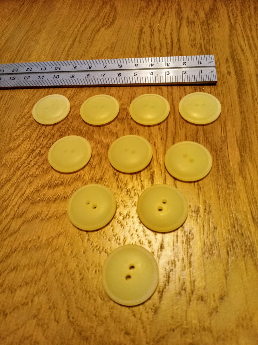 Packet of 10 quality opaque lemon BUTTONS for sewing and knitting projects