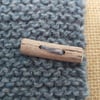 Set of six small driftwood toggle buttons, natural wood buttons