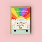 Personalised Just Married Wedding Car LGBTQ Card, Gay Wedding Card, Rainbow