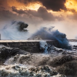 The Cobb Lyme Regis Dorset storm photographic print.