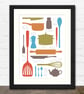 Cooking Collection A3 Typographic Kitchen Art Print - Image 2