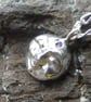 Tiny Fine Silver Moon Goddess Pendant and Sterling Silver 18 Inch Chain With CZ - Image 6