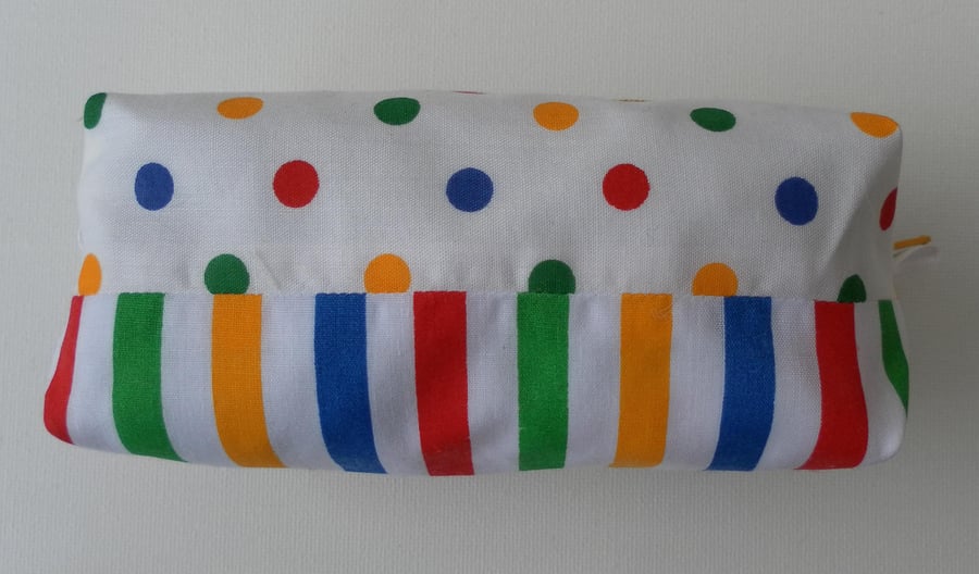 Bag, Candy Stripes and Spots, Small Make Up Bag, cosmetics