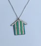 Hand Enamelled Broad Stripe Beach Hut Pendant  - Image 2